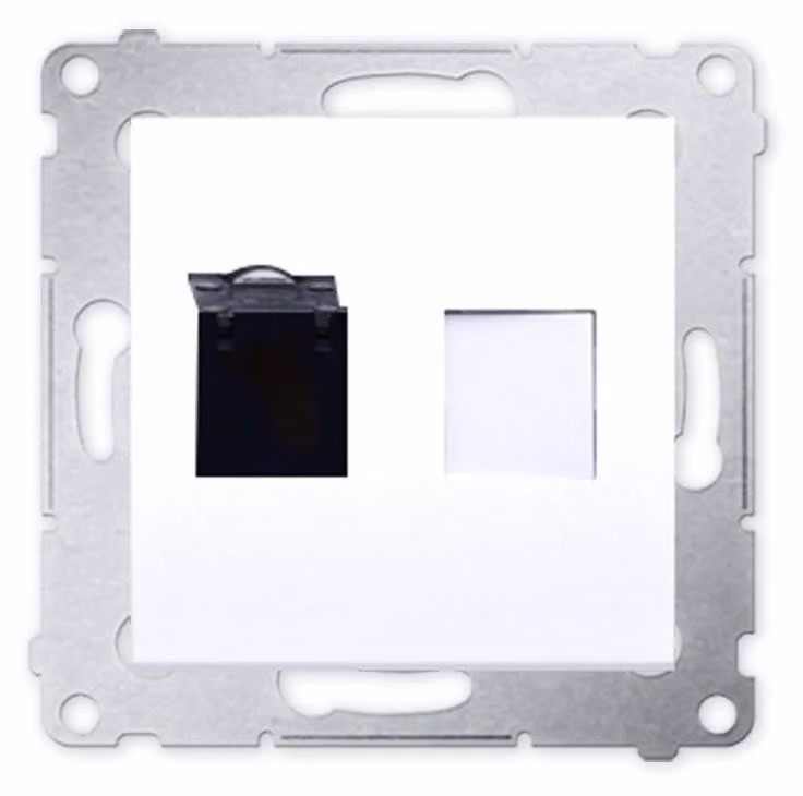 Presa per computer UAE RJ45 Cat.6 (modulo) con coperchio antipolvere bianco Simon 54 Contatto Premium Simon D61.01/11