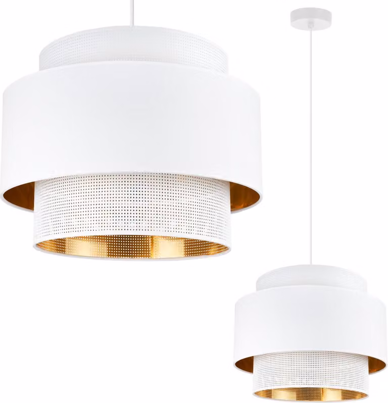 Asti Trio Lampada A Sospensione Oro Bianco 40Cm Maglia