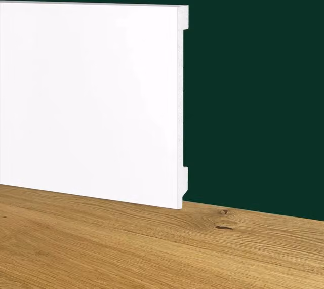 Battiscopa Zoccolino Passacavo ETERNAL PARQUET Bianco in Polimeri con Altezza: 1,2 cm, Larghezza: 1,5 cm, Lunghezza: 200 cm