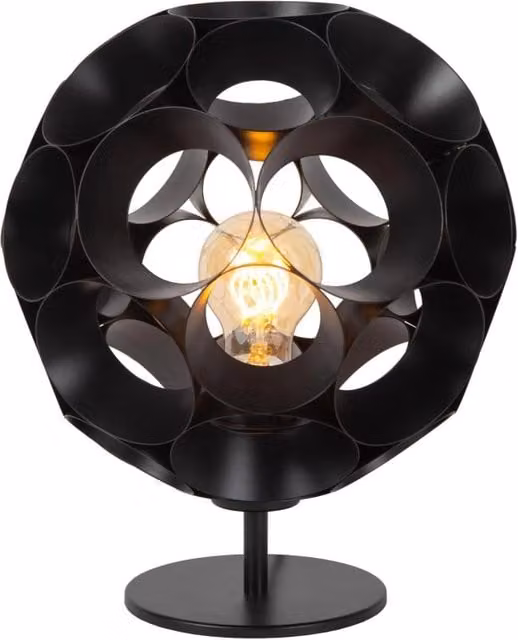 Lampada da tavolo art déco Hannelore Lucide nera in metallo con dimmerabile e attacco E27 – 1