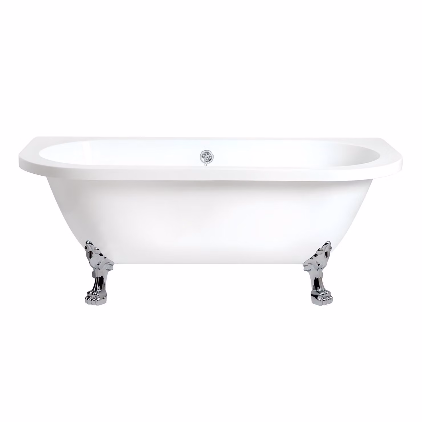 Vasca da Bagno Centro Stanza - 1685mm x 780mm - Piedini Cromati ad Artiglio di Leone