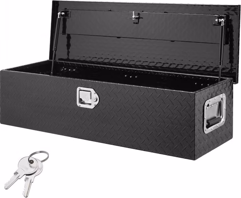 Toolbox-OrganiSM® - Cassetta porta attrezzi per camion 83L - Cassetta per camion con serratura - 990x330x254mm - Nero - Capacità di carico 39kg - Organizzatore per camper e auto