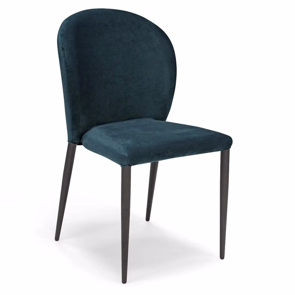 Set di 6 sedie da pranzo Redokasa in velluto blu, design moderno con gambe in metallo per cucina e sala da pranzo – 2