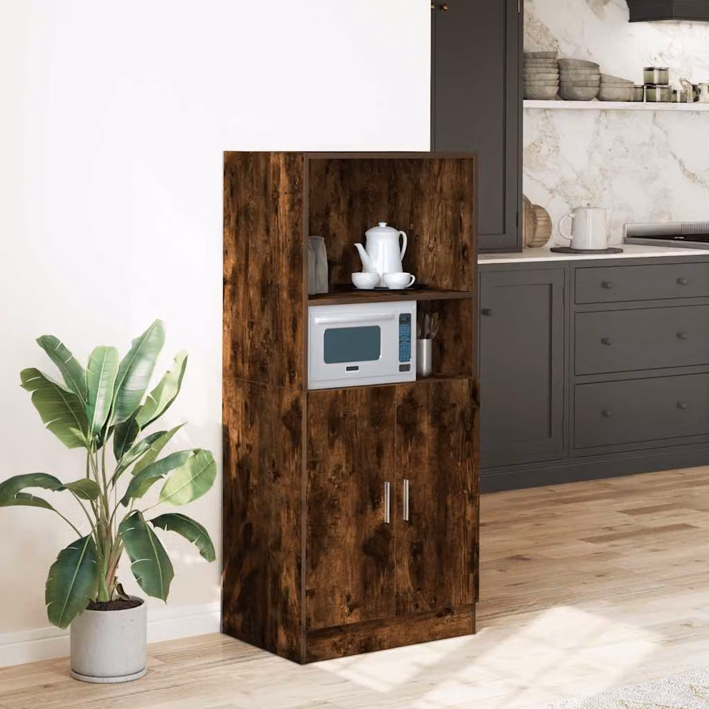 Armadietto da cucina moderno vidaXL in MDF colore marrone con ante a battente e ripiani interni L/P/H: 57 x 41,5 x 131,5 cm
