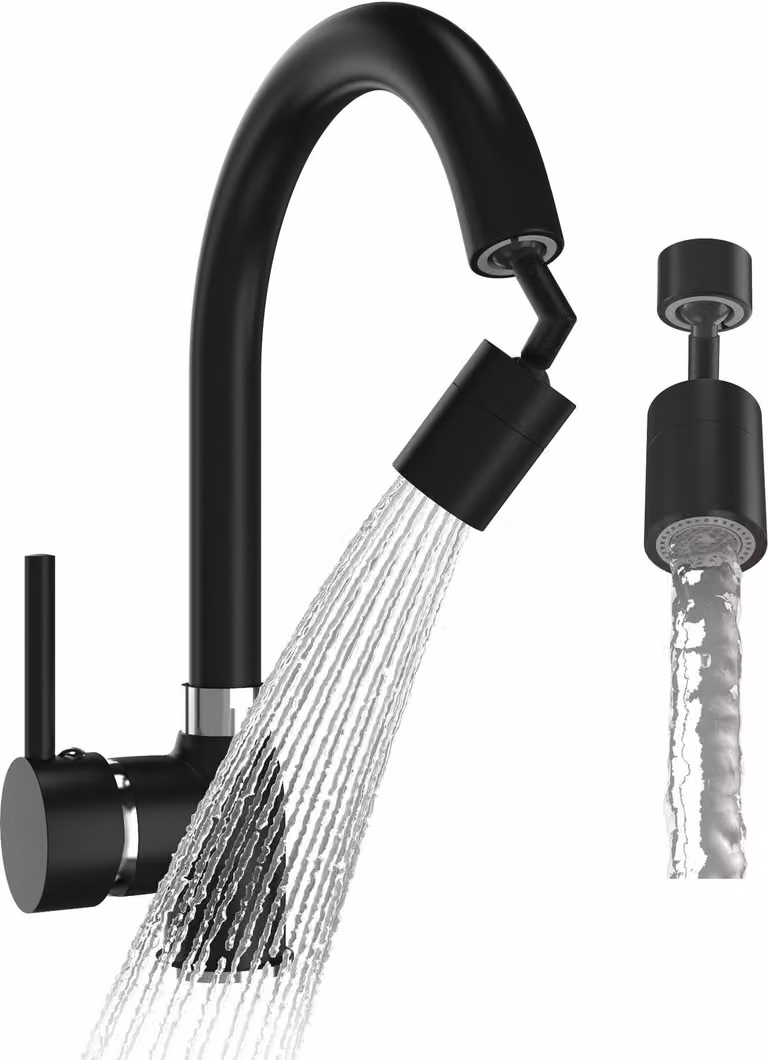 Granitan - Rubinetto da cucina - Rubinetto per lavello - Orientabile a 360° - Cartuccia in Vetroceramica - Nero - Ottone - BETA