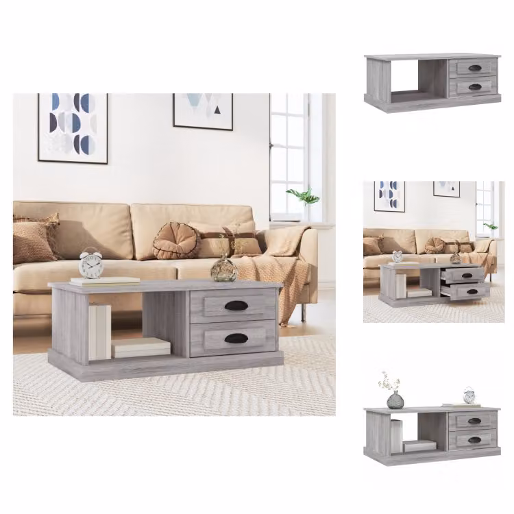 vidaXL Tavolino grigio Sonoma 90x50x35 cm in legno - Tavolini da caffè