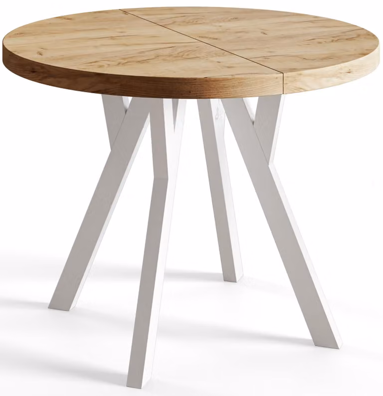 Alpi Moebel, Tavolo da Pranzo, Tavolo per Mangiare Allungabile, Diametro da 120 cm, Craft, Collezione Ovo