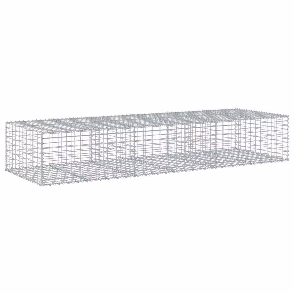 Cesto Gabbione con Copertura vidaXL in Ferro Zincato Argento L/P/H: 300 x 100 x 50 cm – 2