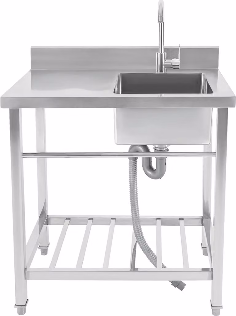 Lavello da cucina, acciaio inox, design indipendente, argento