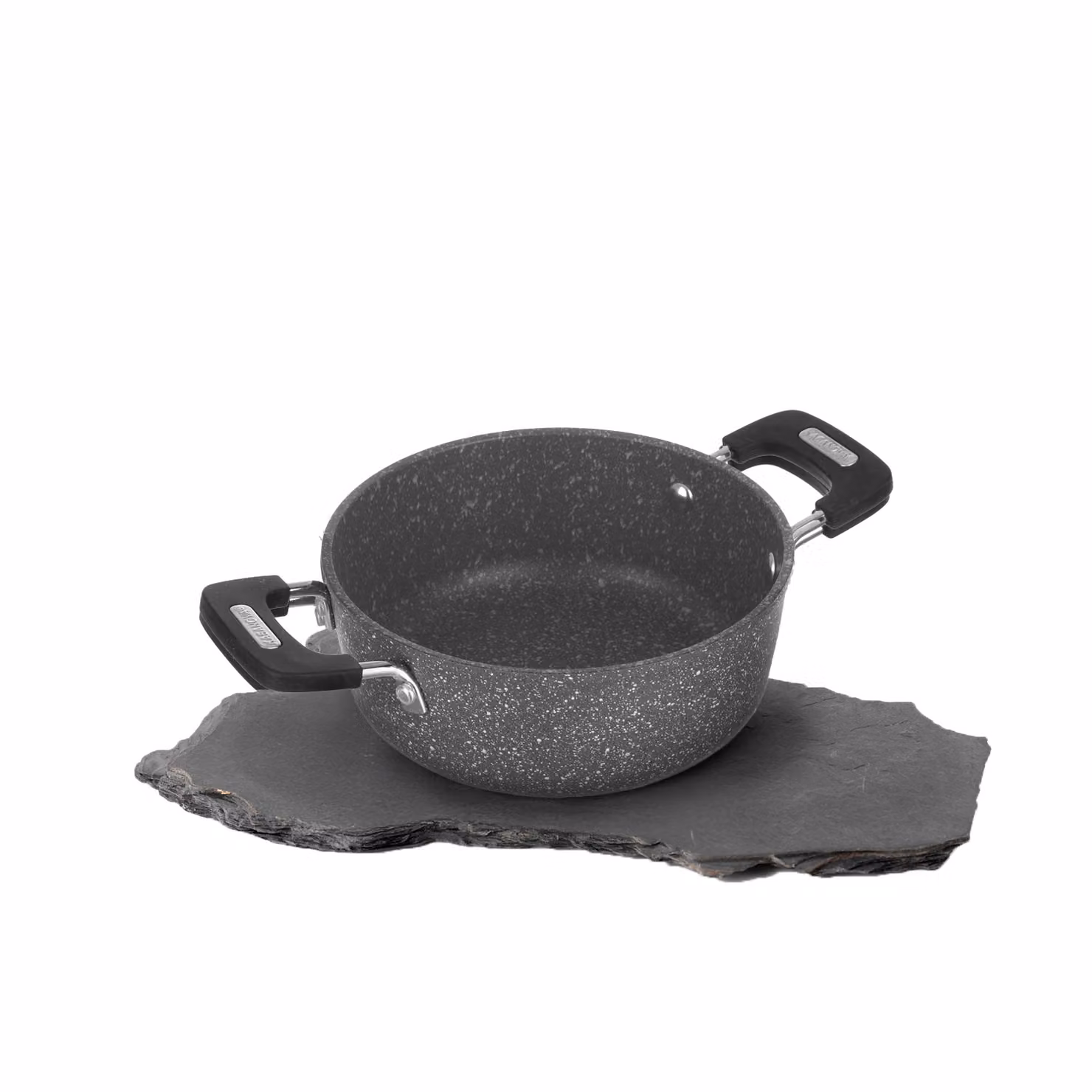 Mini tegame con 2 manici Petra Dark Kasanova, antiaderente, nero e grigio, diametro 16 cm – 2