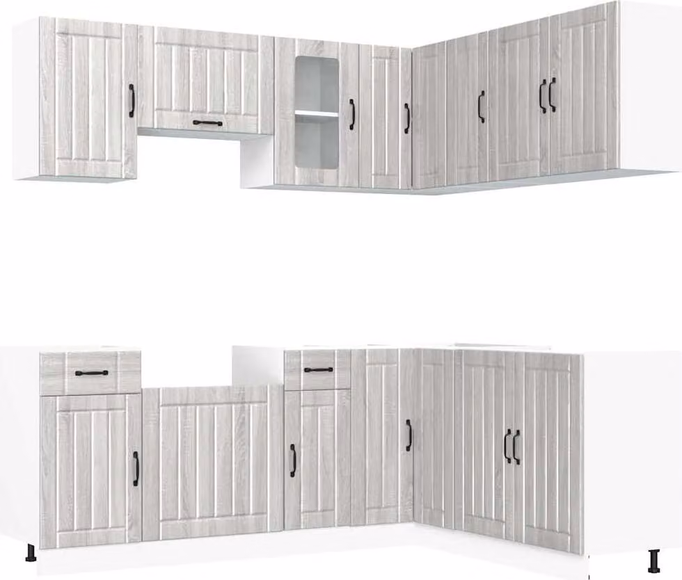 Set Mobili da Cucina 11 pz Lucca Grigio Sonoma in Truciolato