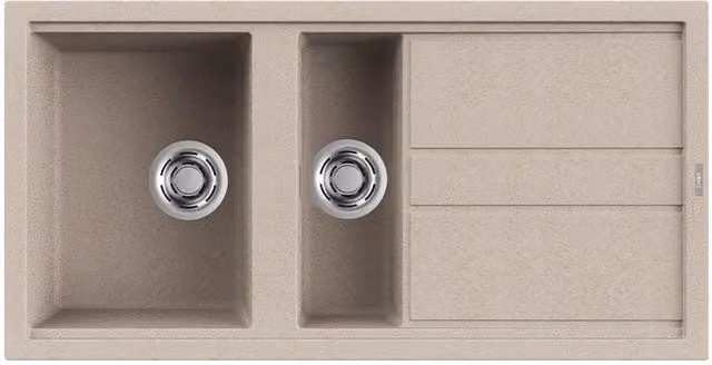 Lavello Elleci Incasso 2 vasche 100x51 Best 475 Granitek Avena LGB47551