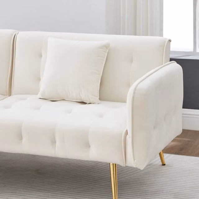 Divano Letto 2 Posti Multifunzione ¨C MINIMAL ¨C Velluto, Schienale Regolabile