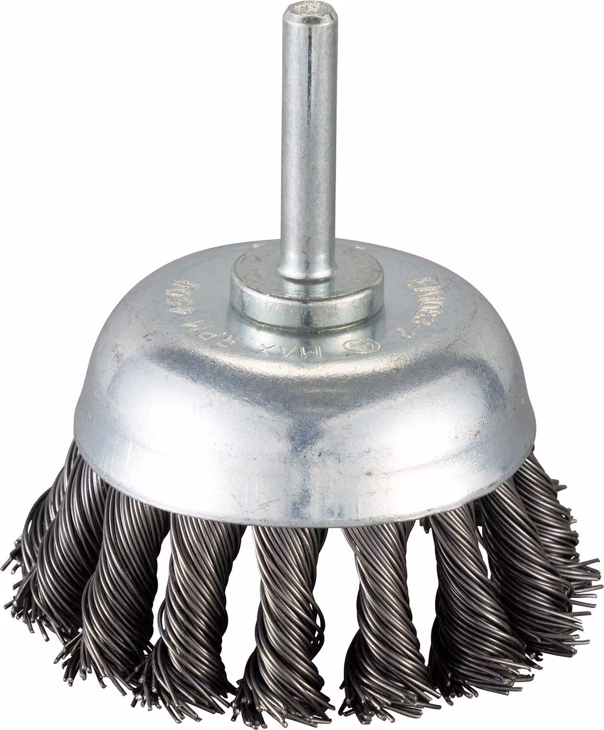 Spazzola a tazza Makita con gambo rotondo (dimensione 63 mm, per la lavorazione dell'acciaio)