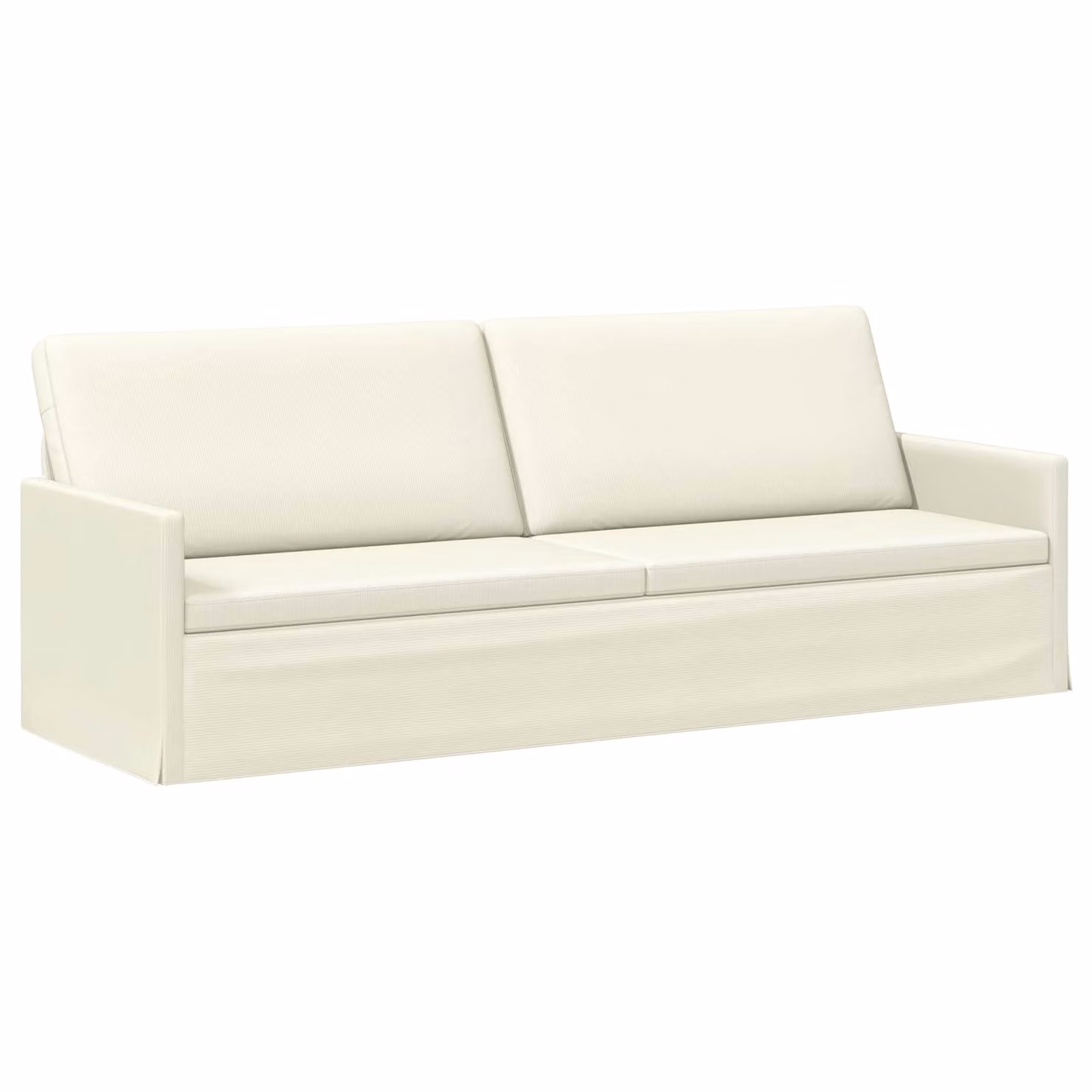 Divano a 3 posti moderno vidaXL in tessuto cord beige L/P/H: 220 x 81 x 82 cm