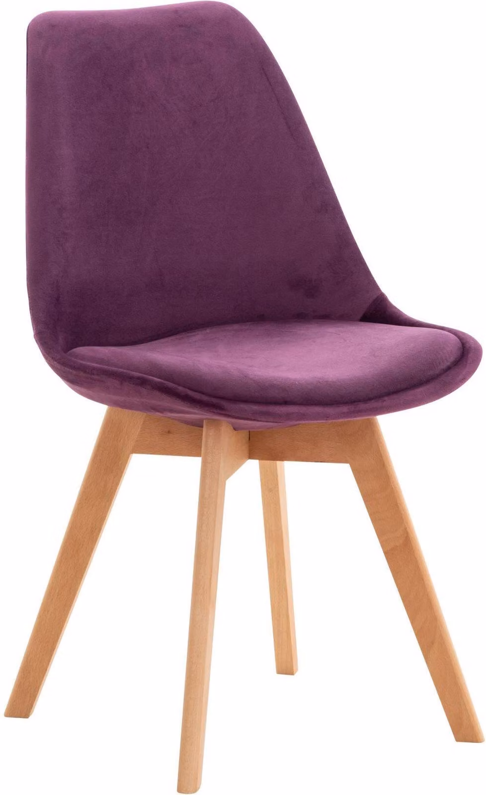 Sedia da pranzo confortevole - Sedia da cucina - Imbottitura di facile manutenzione | Colore: Viola | Materiale: Morbido