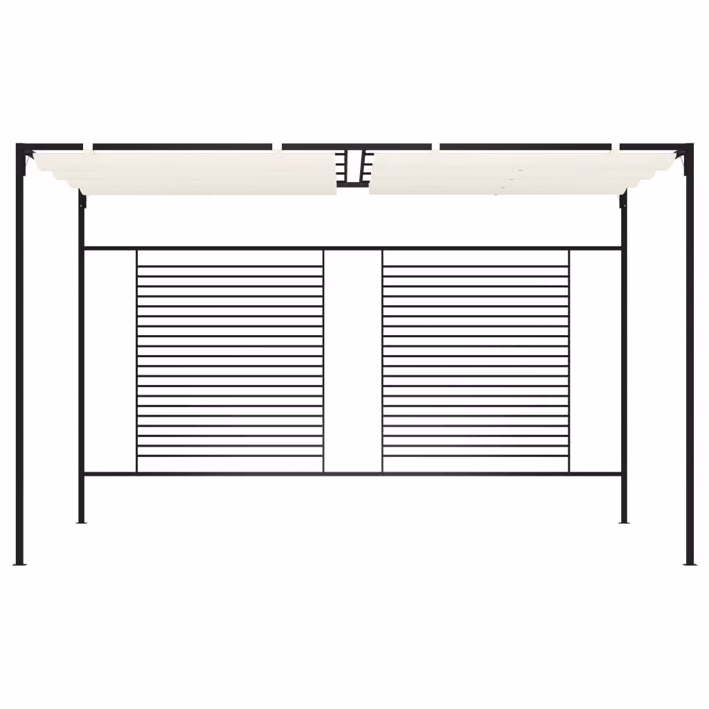 Gazebo con Tetto Retrattile 3x4x2,3 m Crema 180 g/m²