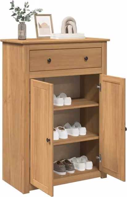 Scarpiera-Scaffale per scarpe Panama 80x40x114 cm Legno Massello di Pino