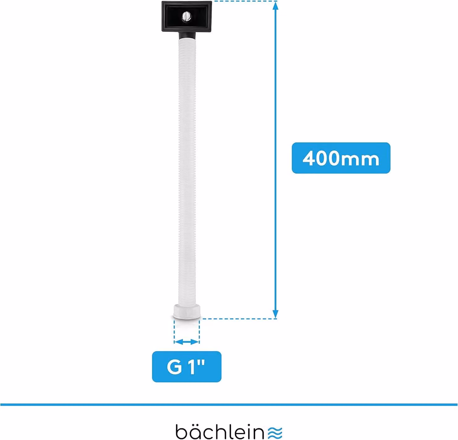 Sifone per lavello (kit di troppo pieno - scarico) - 400 mm - Kit completo per il collegamento del troppo pieno