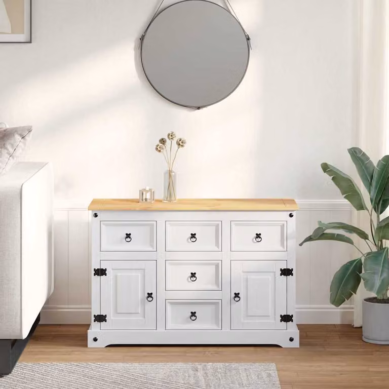 Cassapanca di stoccaggio vidaXL CORONA in legno bianco L: 112 cm, P: 40 cm, H: 75 cm