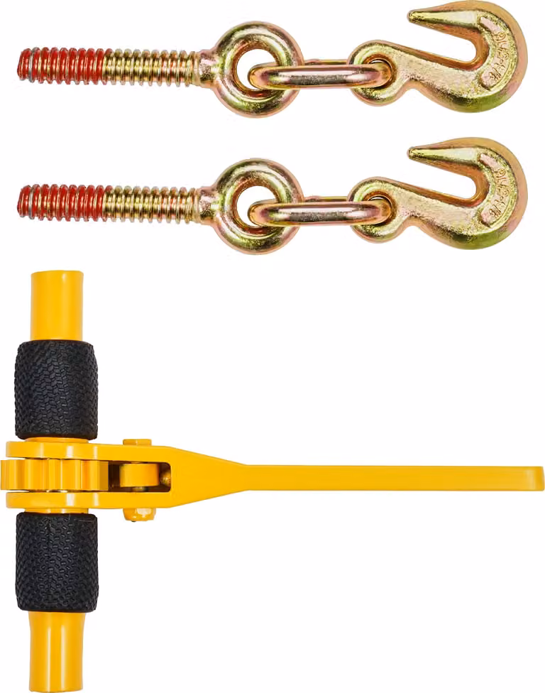 SucceBuy Fascette per catene a cricchetto, 1/4"-5/16", 2600 lbs di carico di lavoro, confezione da 4 fascette di fissaggio per impieghi gravosi con ganci di presa, cinghie di fissaggio per catene da traino, fissaggio del carico