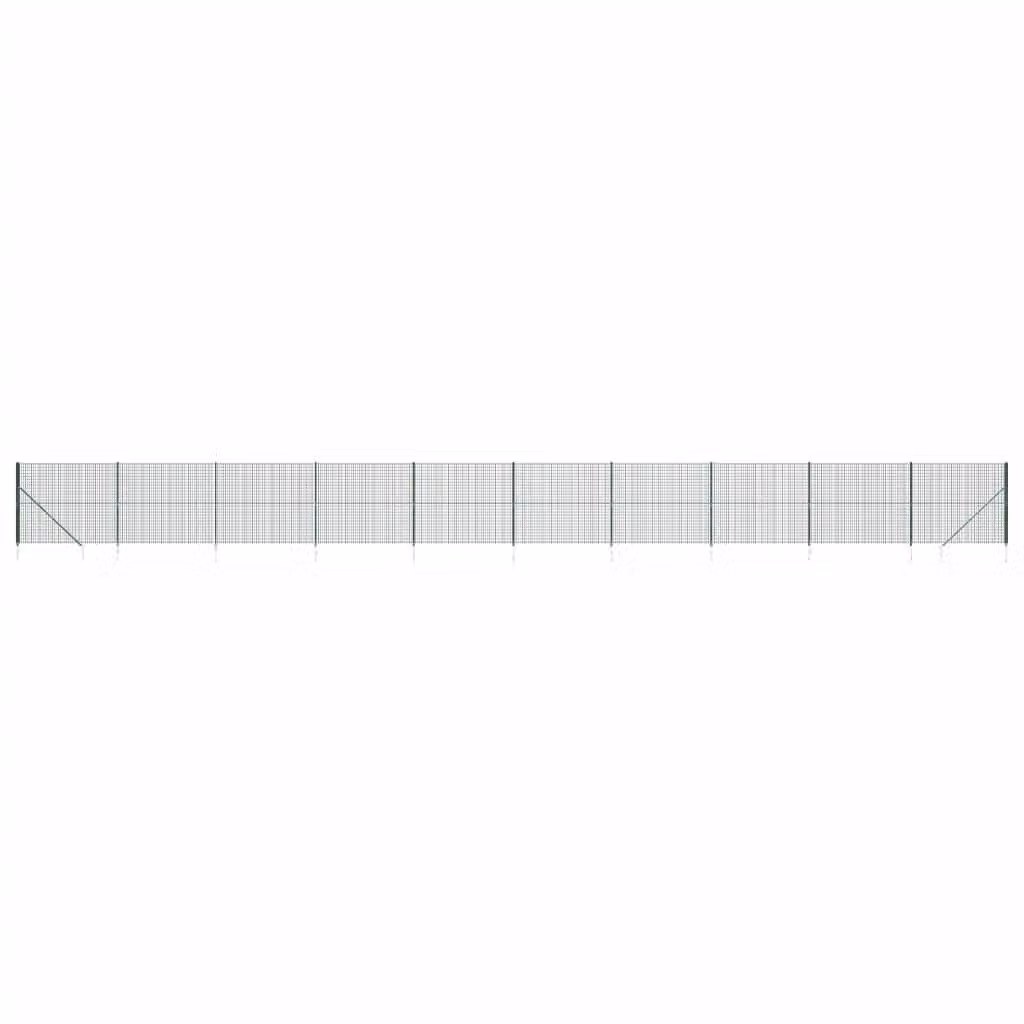 Recinzione Metallica con Picchetti Ancoraggio Verde 2,2x25 m