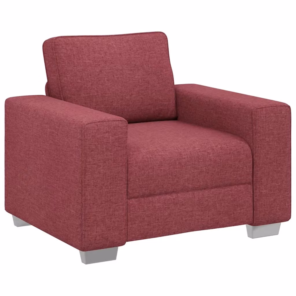 Poltrona moderna vidaXL in tessuto rosso con braccioli per soggiorno L: 100 cm – 2