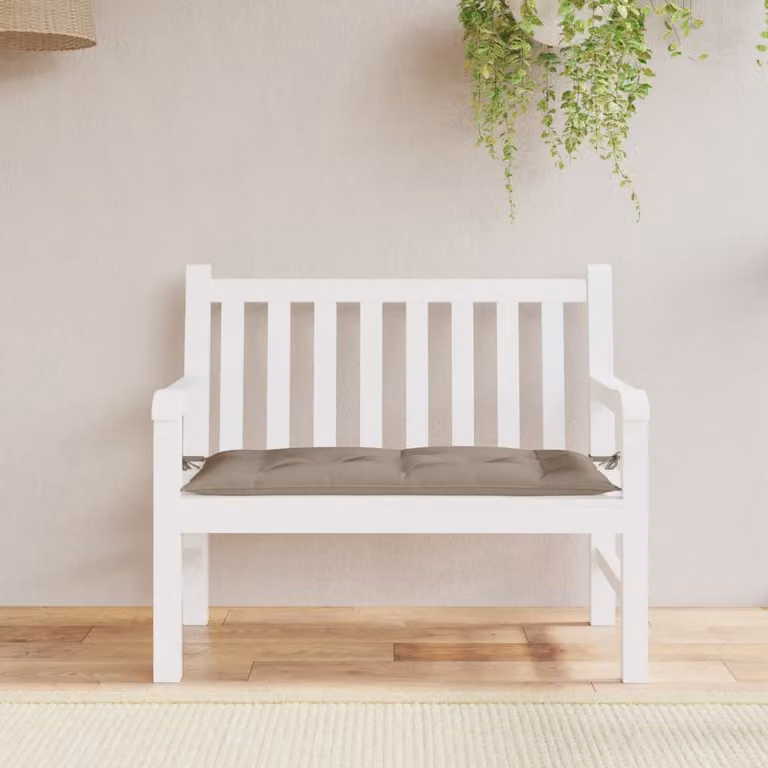 Cuscino per panca vidaXL in tessuto Oxford beige e grigio, L 110 x P 50 x H 7 cm