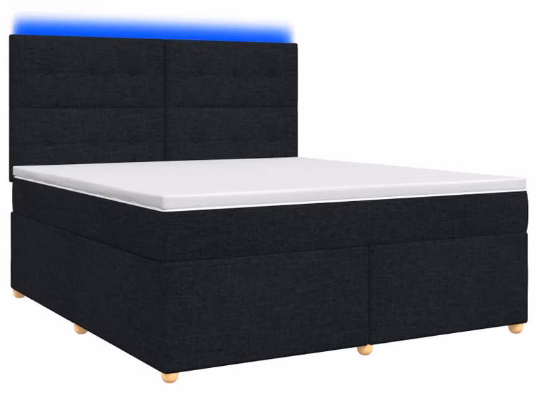 Letto a molle con materasso nero 160 x 200 cm in tessuto