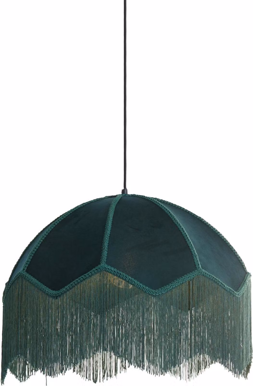 Lampada a sospensione - verde - Malacia - raffia velluto - Ø 50cm - E27 - 2986376 - Light & Living