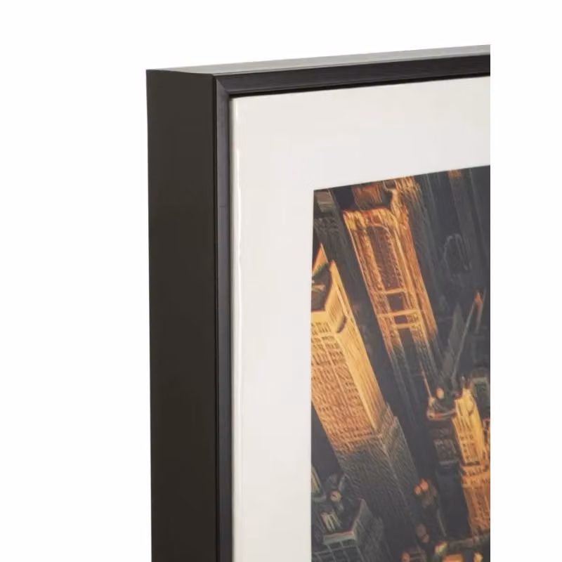 Stampa su tela laccata New York di Mauro Ferretti, decorazione moderna multicolore con cornice, L 72 cm, H 102 cm, P 4 cm – 2