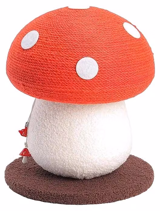 Albero per gatti, forma a fungo, design resistente, colore rosso