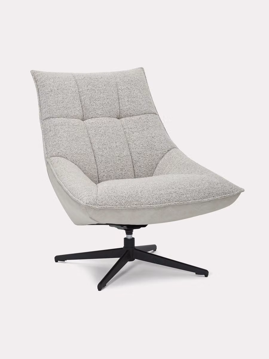 Poltrona girevole imbottita Finley Kenay Home grigio e nero con struttura in metallo – 2