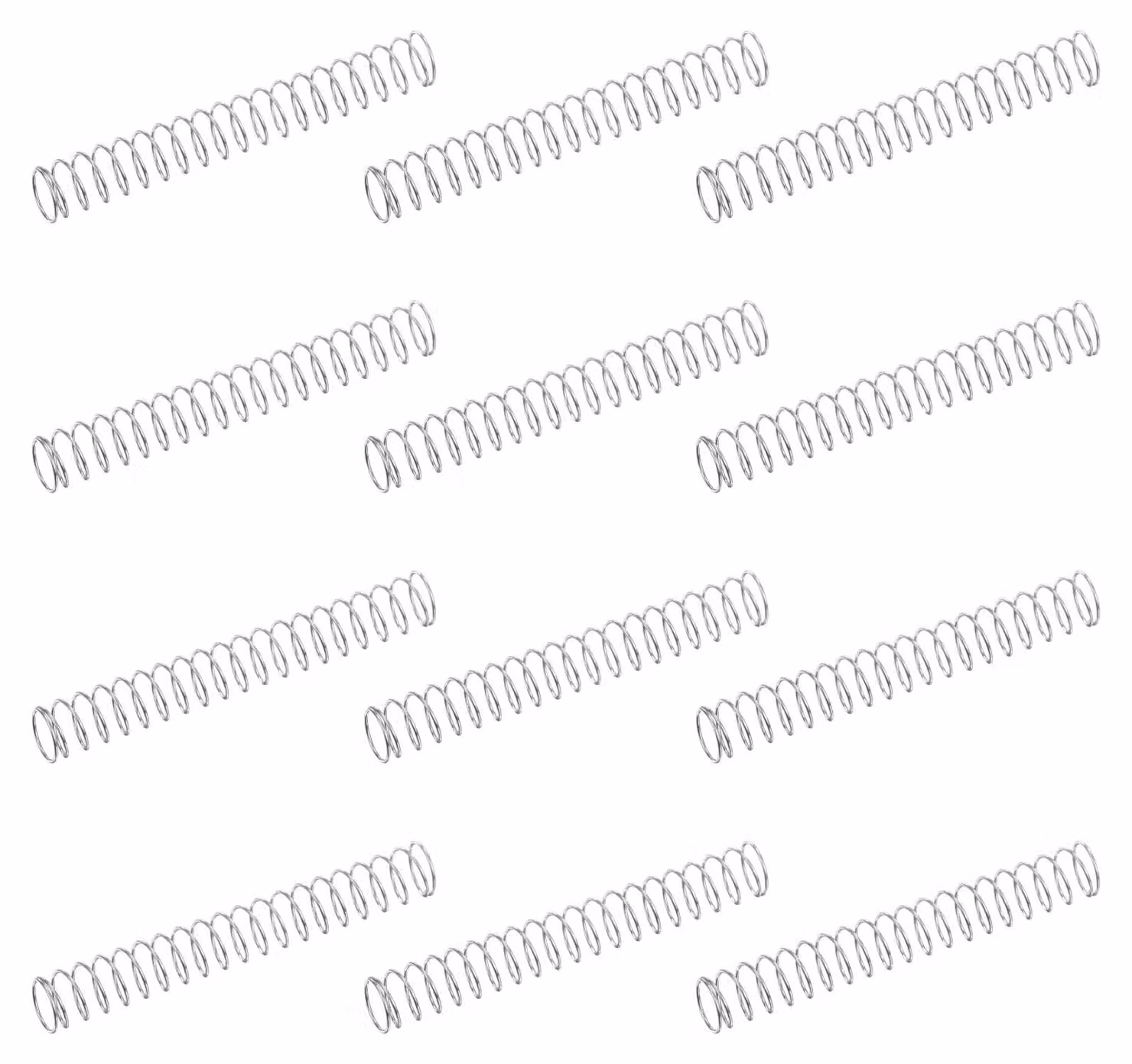 50 molle a compression, dimensioni 0,4x7x45 mm, acciaio inossidabile 304, mini molle a trazione