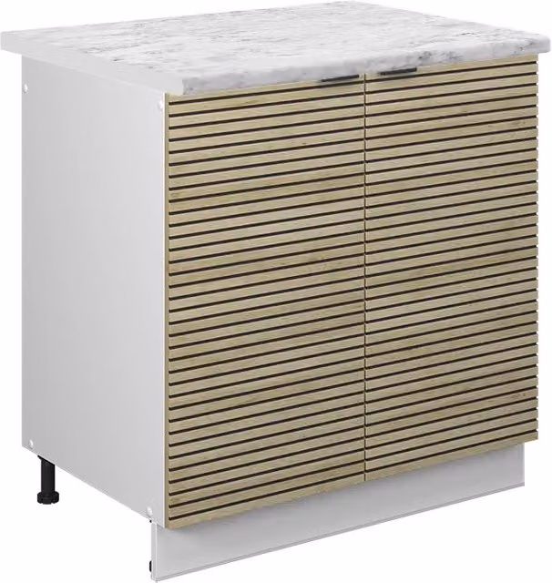Mobile lavello cucina Fame-Line Pannello in quercia/Bianco 80 cm, PL Marmo Vicco