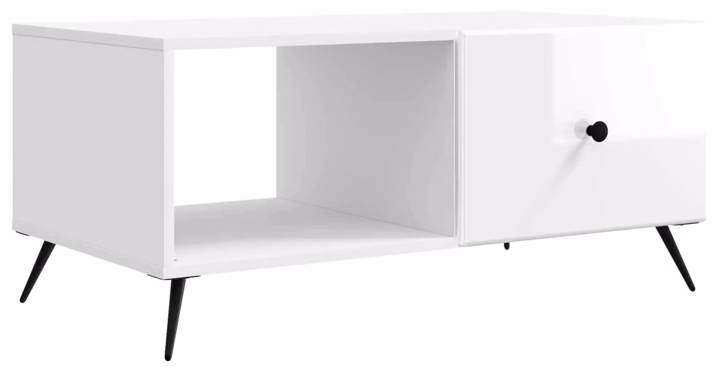 Tavolino da salotto Bianco Lucido 90 x 50 x 40 cm