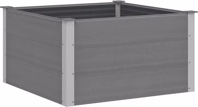 Fioriere | Cassetta per fiori | Letto Rialzato da Giardino in WPC 100x100x54 cm Grigio