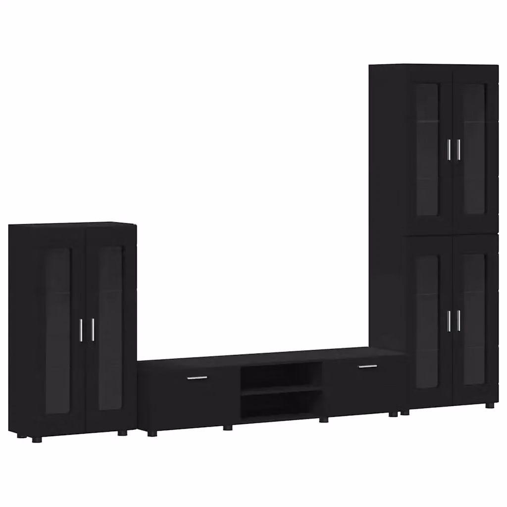 Set mobile TV moderno vidaXL FLORIN in legno nero L: 150 cm, P: 39 cm, H: 30 cm – 2