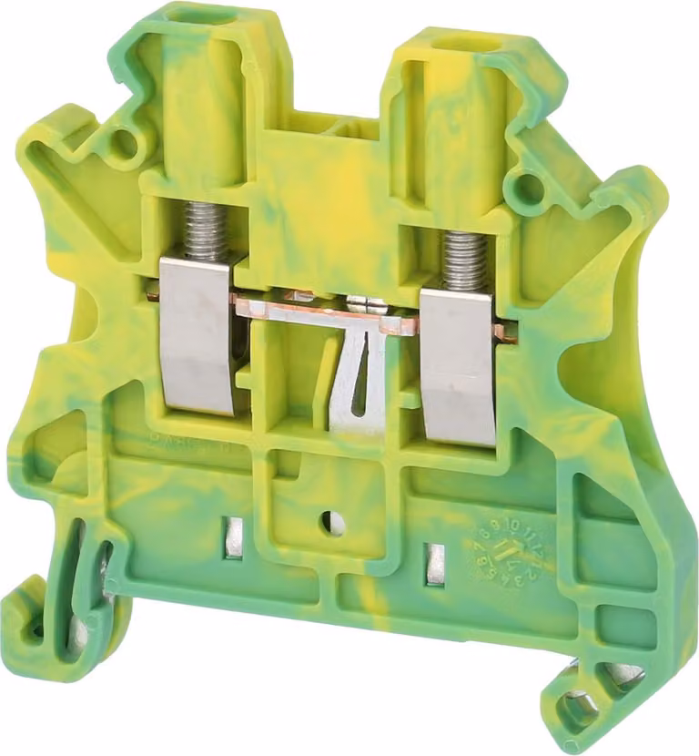 Phoenix Contact, morsetto di collegamento per conduttore di protezione UT 2,5 PE, con collegamento a vite, sezione del cavo rigido da 0,14 mm² a 4 mm², AWG26 - AWG12 - 1
