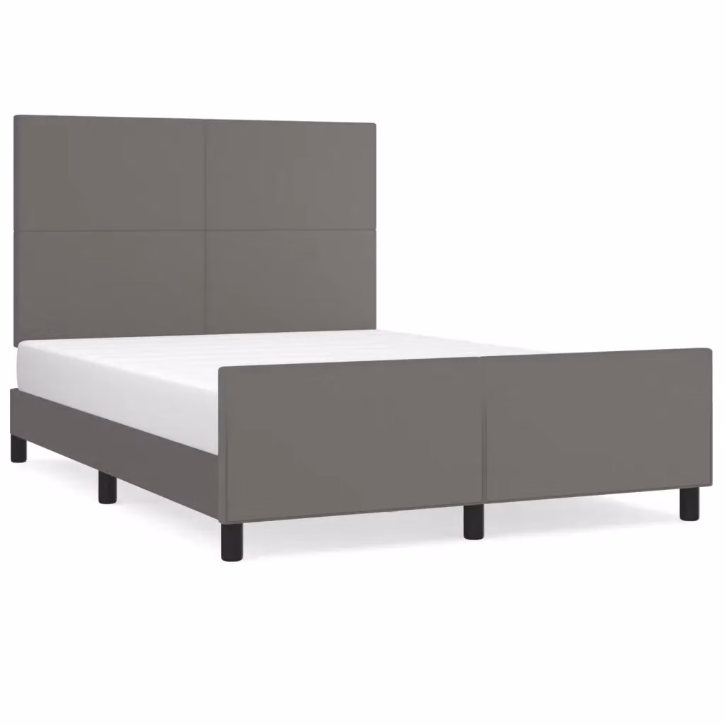Letto con Testiera in Similpelle Grigio vidaXL L/P/H: 140 x 200 x 146 cm – 2