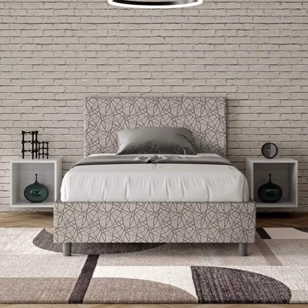 Letto una piazza e mezza Adele Ityhome con rete imbottita in tessuto grigio L: 120 cm, P: 210 cm, H: 106 cm – 2
