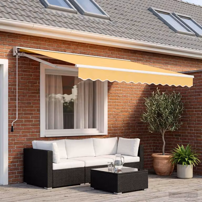Tettuccio elettrico retrattile vidaXL in alluminio e poliestere, colore sabbia, L: 400 cm x P: 300 cm
