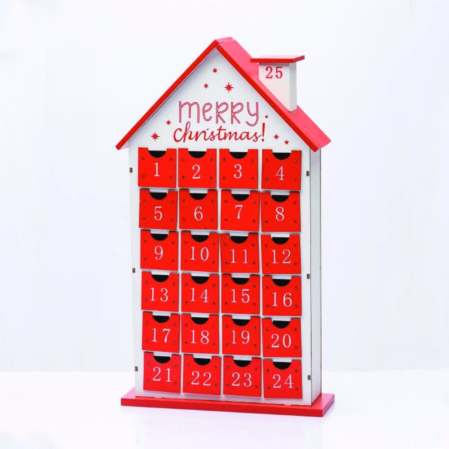 ACA Calendario dell'Avvento illuminato in legno con scomparti, 24 x 7,5 x 42,5 cm, X0542124
