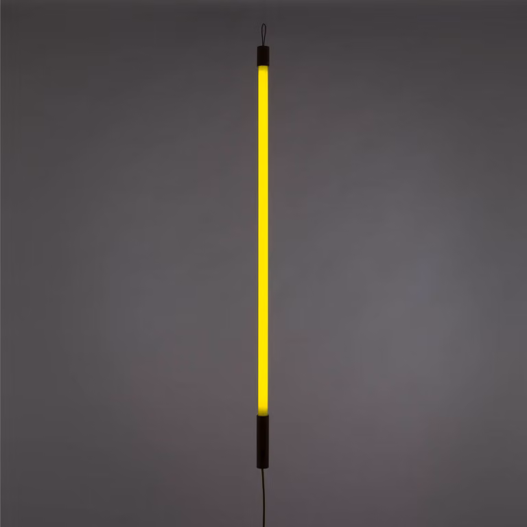 SELETTI Lampada da terra di design Linea, Giallo / Arancione, Soggiorno / Sala da pranzo, Vetro, Design, Lampada da terra
