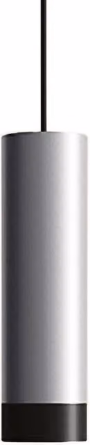 Lampada a Sospensione LED Tubotto Zafferano Dimmerabile 8W 2700K in Alluminio Nero e Argento Design Cilindrico Moderno