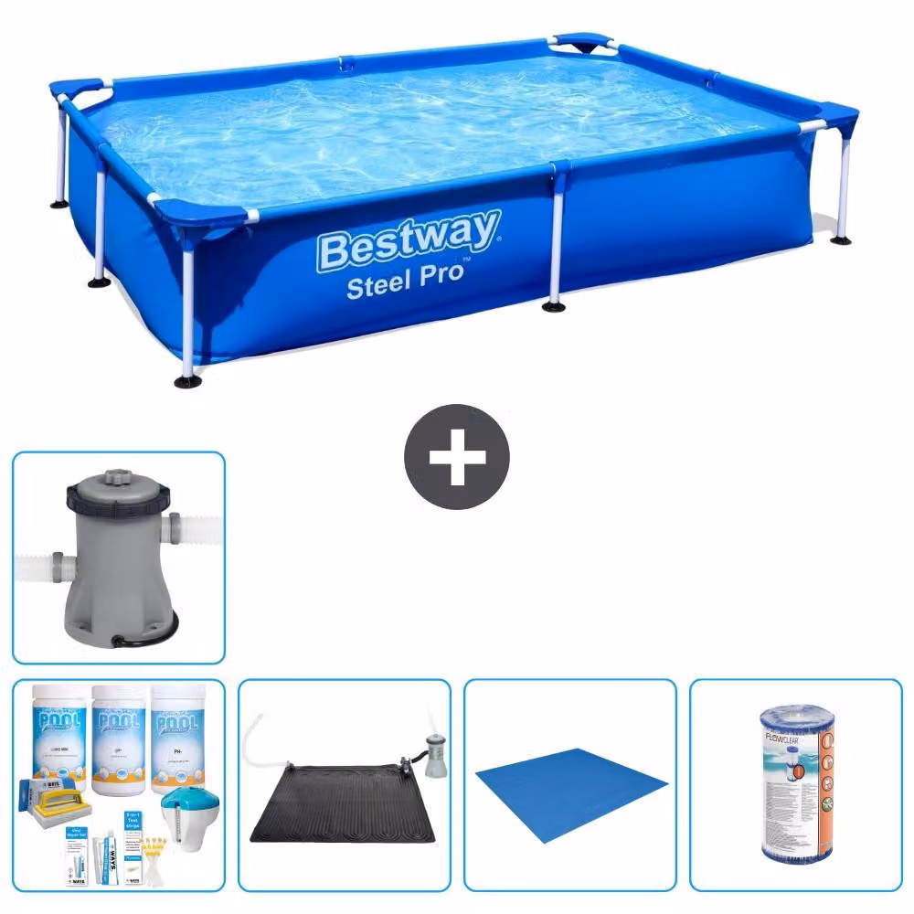 Bestway Steel Pro, piscina rettangolare - 221x150x43 cm - 6 pezzi - Modello S22063