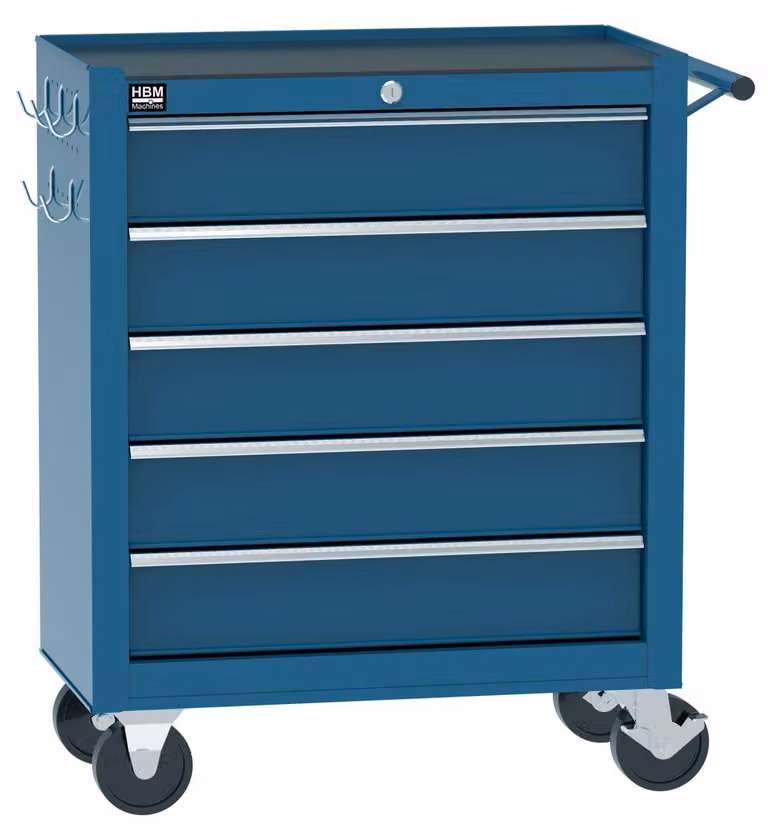 Carrello portautensili HBM 5 cassetti, 62 cm, blu