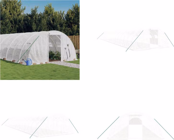 vidaXL Serra con telaio in acciaio bianco 72 m² 18x4x2 m - Serra - Serre - Polytunnel - Serra calpestabile