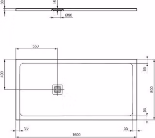IDEAL STANDARD T5602FV Piatto doccia rettangolare Ultra Flat S +