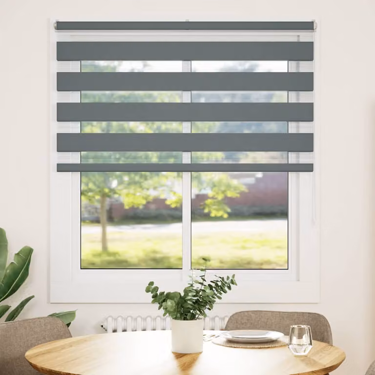 vidaXL Tenda a Rullo Zebra Larghezza Tessuto 115,9 cm Poliestere